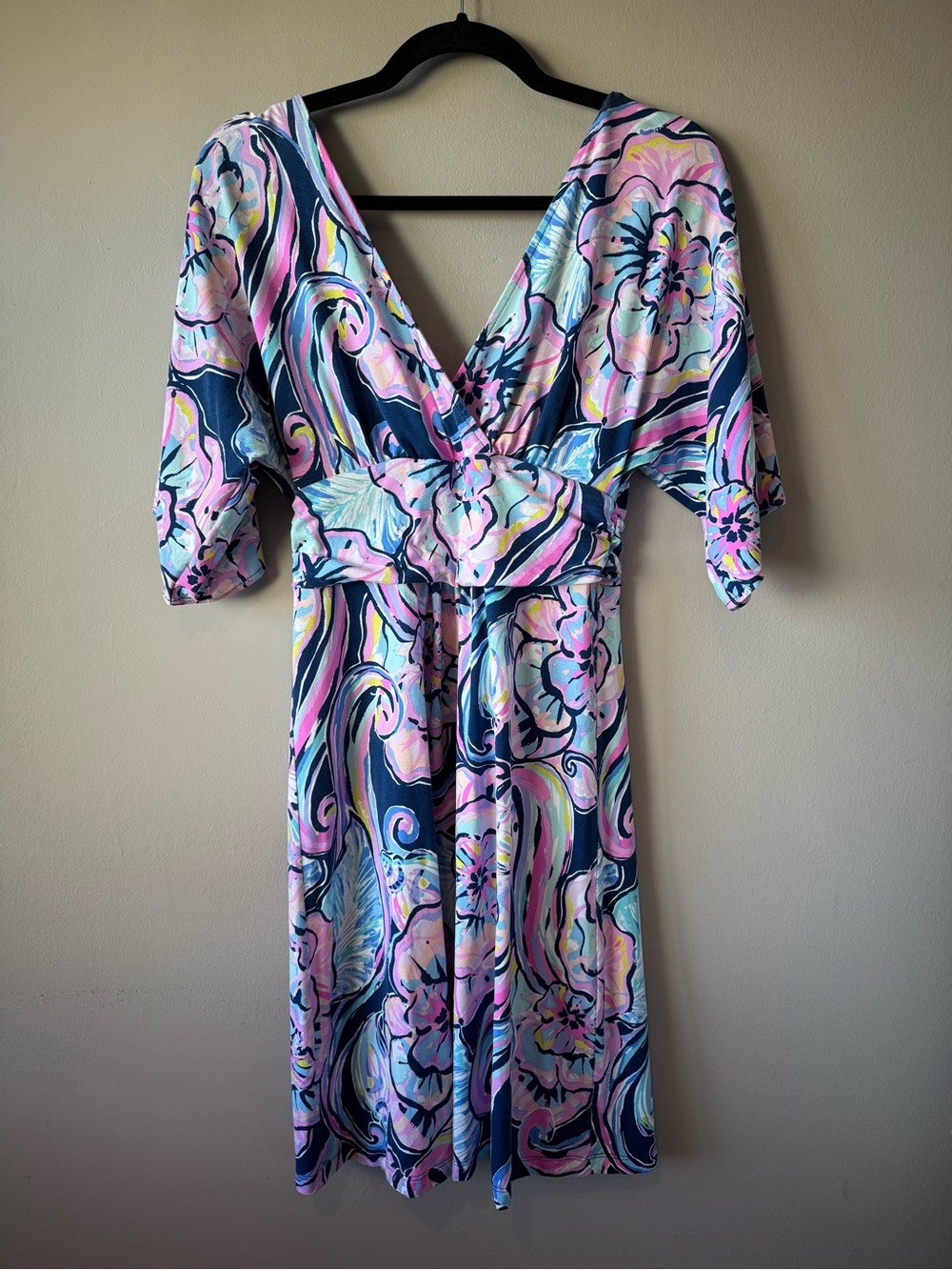 Lilly Pulitzer Women’s Parigi Dress in Boho Nauti Navy Bateau Print Size Small